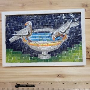 Italian Glass Mosaic Panel with two Pigeons